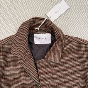 NWT brown check houndstooth overcoat